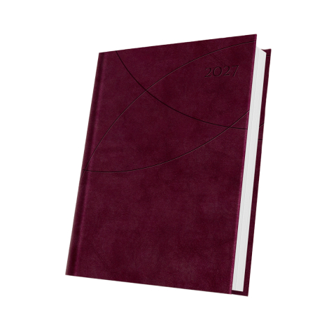 Agende - AGENDA DATATA A5 352PAG PREMIUM DELUXE FAVIGNANA COPERTA PIELE SINTETICA ROSU BURGUNDY FOLIO AURIU 2027