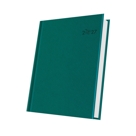 Agende - AGENDA DATATA A5 352PAG PREMIUM DELUXE ORTISEI COPERTA PIELE SINTETICA VERDE PIN 2027