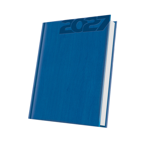 Agende - AGENDA DATATA A5 352PAG PREMIUM DELUXE VIVIONE COPERTA PIELE SINTETICA ALBASTRU REGAL FOLIO ARGINTIU 2027