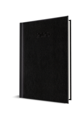 AGENDA DATATA A5 352PAG DELUXE CORINALDO COPERTA PIELE SINTETICA NEGRU 2027 [0]