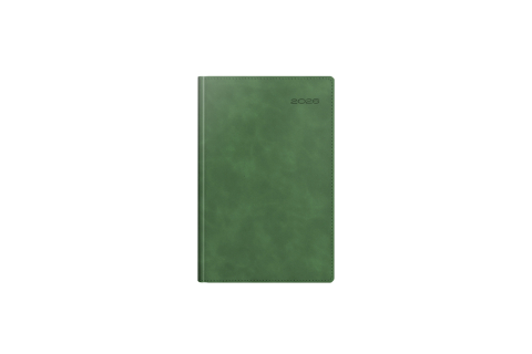 AGENDA DATATA A5 352PAG PREMIUM DELUXE CHIA SUPLE COPERTA PIELE SINTETICA VERDE FOLIO AURIU 2027 [1]