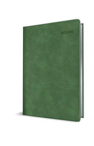 A5 - AGENDA DATATA A5 352PAG PREMIUM DELUXE CHIA SUPLE COPERTA PIELE SINTETICA VERDE FOLIO AURIU 2027