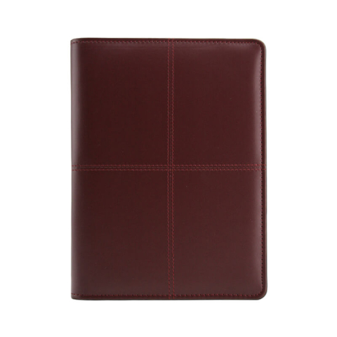 Cadouri personalizate - Agenda Lux A5 cu fermoar, Interior datat detașabil, Bluette Bordo
