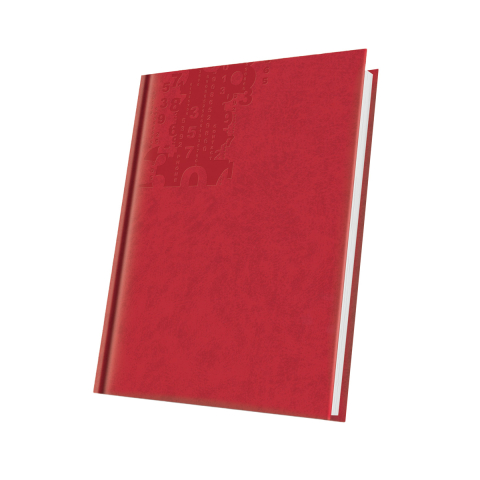 Agende - AGENDA NEDATATA A5 224PAG COPERTA PIELE SINTETICA MARMORA ROSU VIU