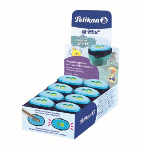 Ascutitori scolare - Ascutitoare dubla Pelikan Griffix cu container, plastic, albastra