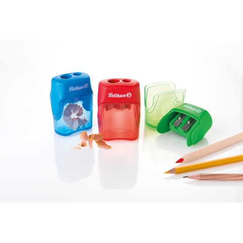 ASCUTITOARE DUBLA PLASTIC CU CONTAINER V-BLADE DIVERSE CULORI BLISTER [3]