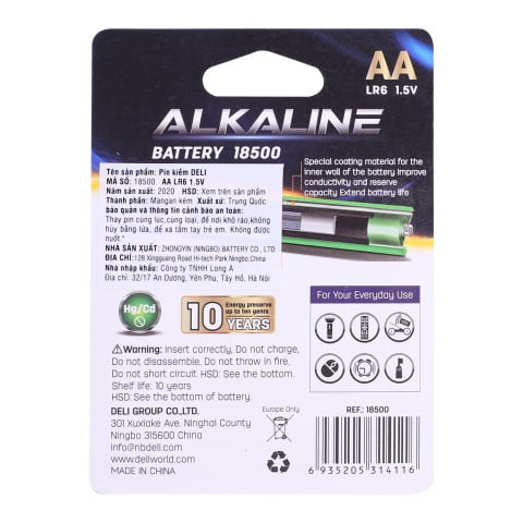 Baterii alcaline AA (LR6) 2/set Deli [1]
