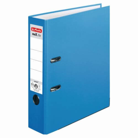 Bibliorafturi - Biblioraft A4 75 mm, plastifiat PP, colturi metalice, Herlitz - aqua