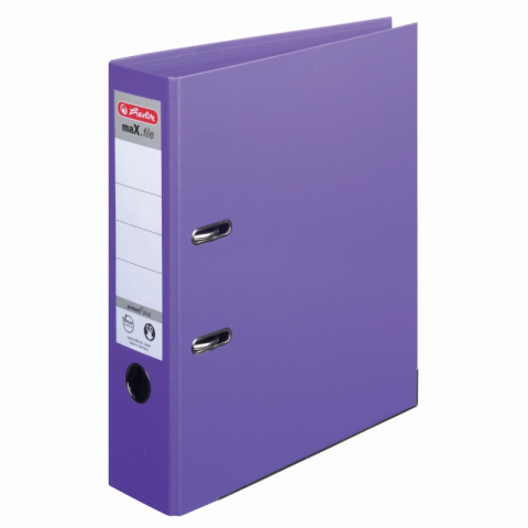 Bibliorafturi - Biblioraft A4 75 mm, plastifiat PP, colturi metalice, Herlitz - violet