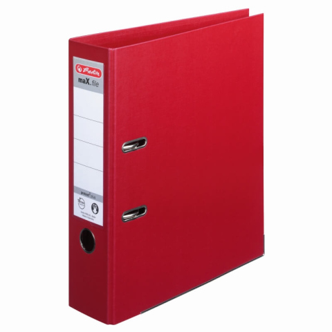 Bibliorafturi - Biblioraft A4 75 mm, plastifiat PP, colturi metalice, Herlitz - bordo