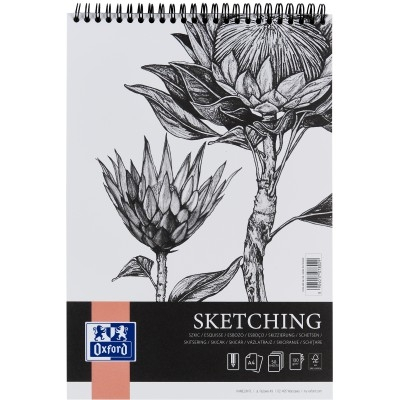 Blocuri de desen - Bloc desen Oxford Sketching A4, 50 file, hartie 130g, spiră dublă, Colecția Artistic