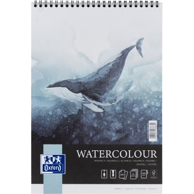 Blocuri de desen - BLOC DESEN OXFORD WATERCOLOUR A4 10F 300G/MP SPIRA FSCÂ® MIX70% COLECTIA ARTISTIC