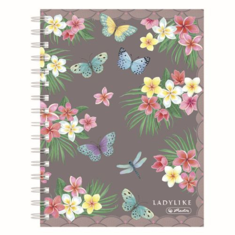 Caiete cu spira - CAIET A5 100F SPIRA PATRATELE LADYLIKE BUTTERFLIES