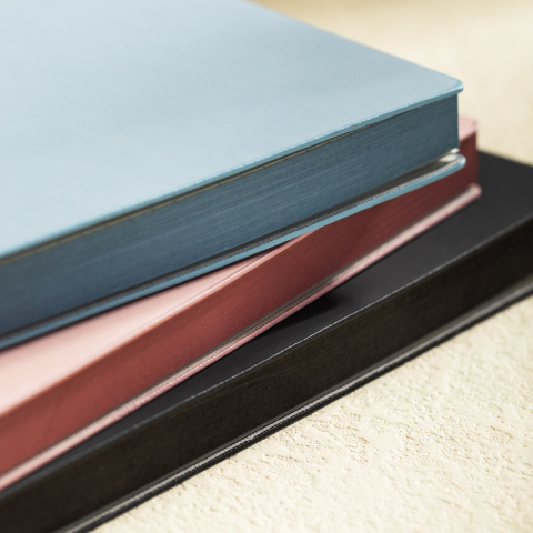 Caiet de birou A5 112 file 80g dictando, coperta piele eco, Deli, albastru [3]