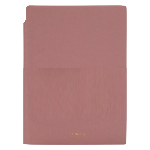 Caiet de birou A5 112 file 80g dictando, coperta piele eco, Deli, roz [1]