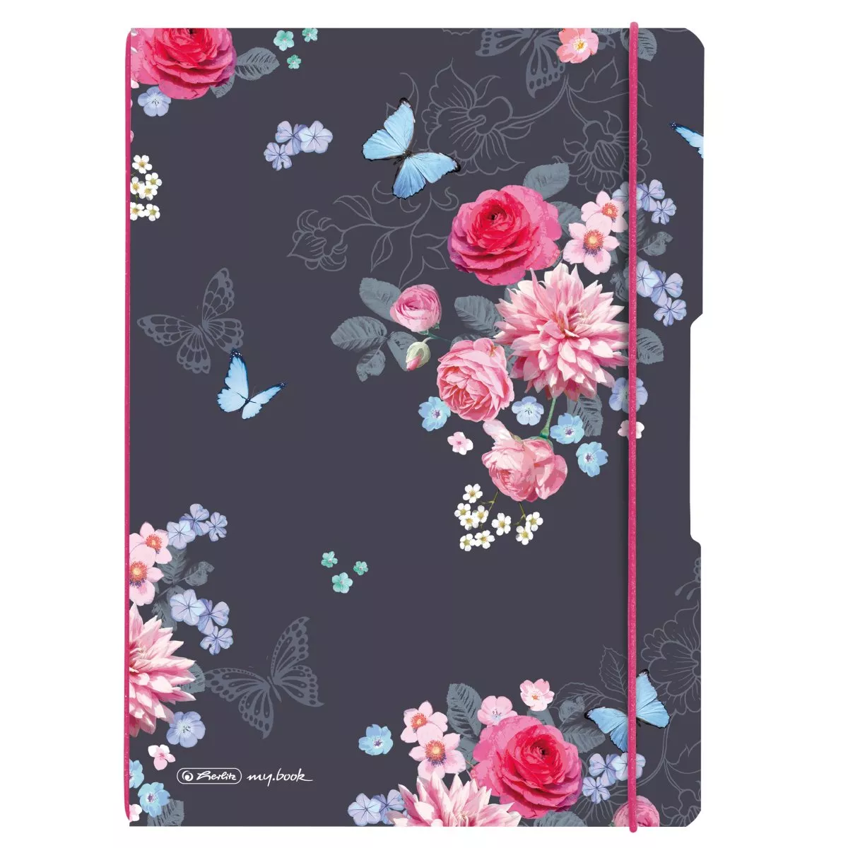 Caiete My.Book Flex - CAIET MY.BOOK FLEX A4 2X40F 80G/MP VELIN PP LADYLIKE FLOWERS