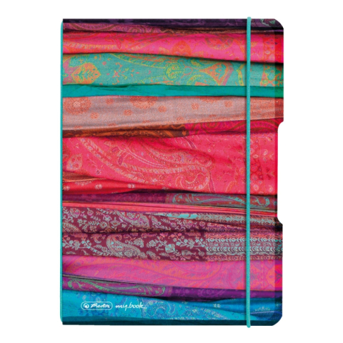 Caiete My.Book Flex - CAIET MY.BOOK FLEX A5 40F 80G/MP PATRATELE PP SCARFS ELASTIC TURCOAZ