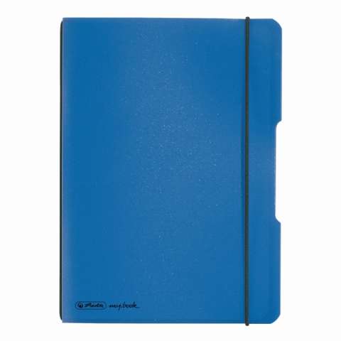 Caiete My.Book Flex - CAIET MY.BOOK FLEX A5 40F 80G/MP PATRATELE ALBASTRU ELASTIC NEGRU