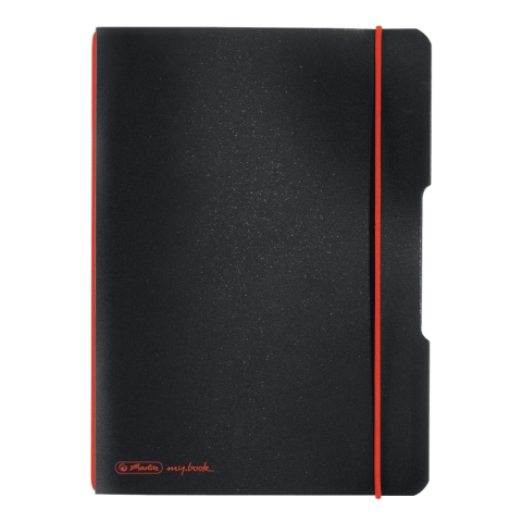 Caiete My.Book Flex - CAIET MY.BOOK FLEX A5 40F 80G/MP PATRATELE NEGRU LOGO ROSU