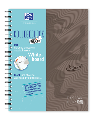 Rechizite - CAIET OXFORD EUROPEANBOOK 4 PROJECT BOOK A4+ 120F SPIRA SCRIBZEE PEFC PATRATELE MARO