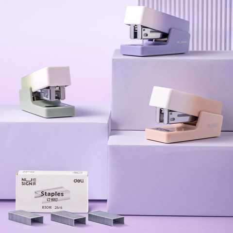 Capsator 12 coli mini 24/6 Nusign roz Deli [3]