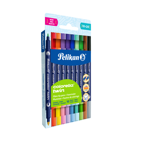 Carioci Pelikan Colorella Twin set 10 bucati = 20 culori + textmarker dublu [2]