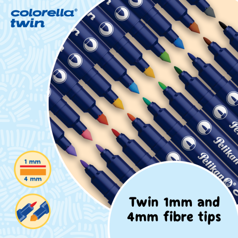 Carioci Pelikan Colorella Twin set 10 bucati = 20 culori + textmarker dublu [3]