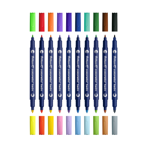 Carioci - Carioci Pelikan Colorella Twin set 10 bucati = 20 culori + textmarker dublu