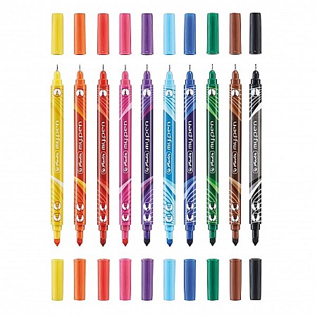 Carioci - Carioca + fineliner 10 culori Herlitz My Pen