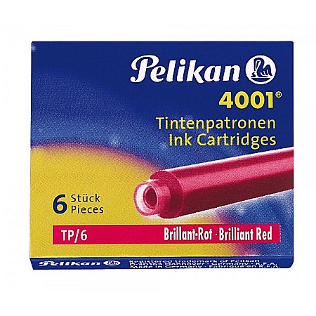 Cartuse cu cerneala - Cartuse cu cerneala Pelikan mici 6/set rosu lucios