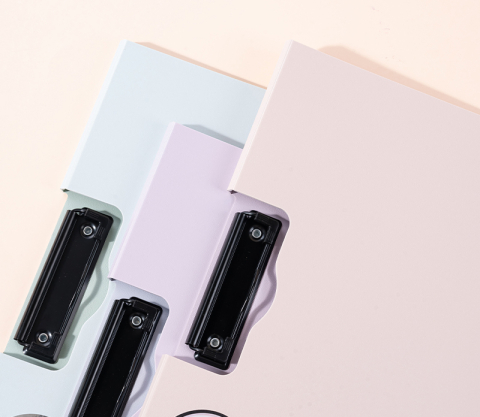 Clipboard Dublu A4 Deli Foam Macarons - Mov [3]