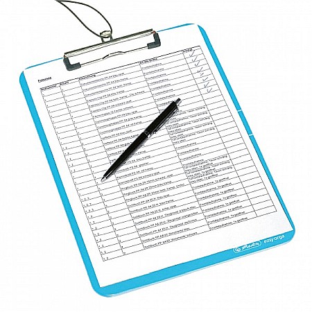 Clipboard simplu A4 Herlitz Easy Orga albastru transparent [1]