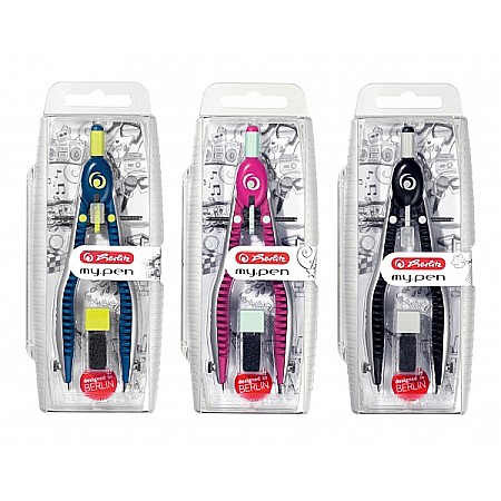Compas cu setare rapida culoare -roz/turcoaz Herlitz My Pen [2]