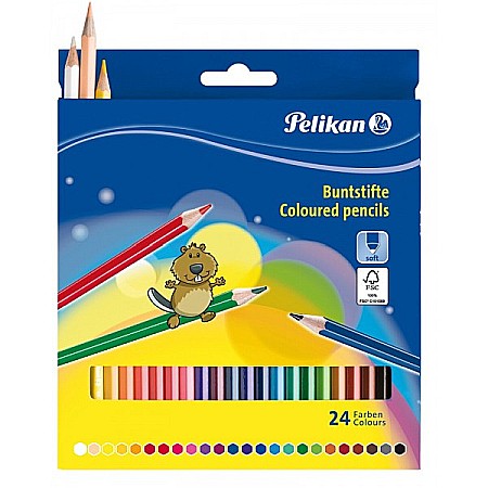 Creioane colorate - Creioane colorate 24 culori Pelikan