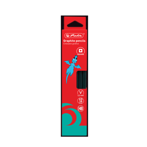 Creioane grafit - CREION GRAFIT HB PATRAT 2.2MM SET12