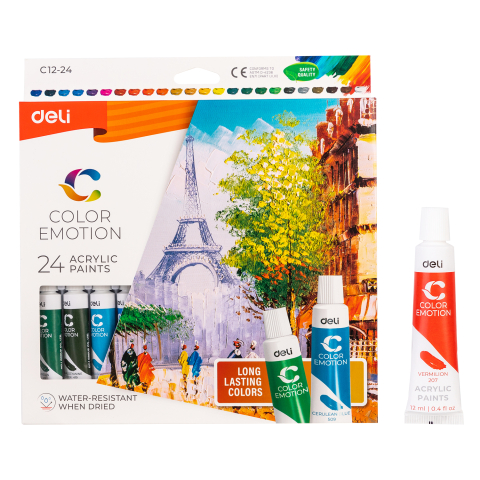 Culori acrilice - Culori acrilice 24 culori 12 ml Deli Color Emotion