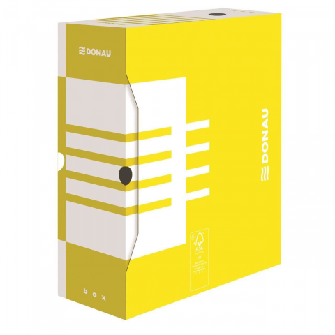 Cutii si containere pentru arhivare - Cutie arhivare Donau A4 120 mm galbena