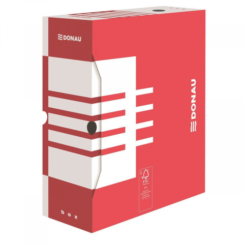 Cutii si containere pentru arhivare - Cutie arhivare Donau A4 120 mm rosie