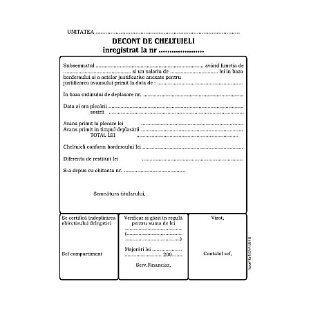 Tipizate - Decont cheltuieli A5