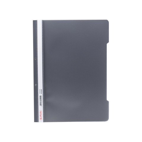 Dosare din plastic - Dosar din plastic cu sina si perforatii Herlitz gri inchis