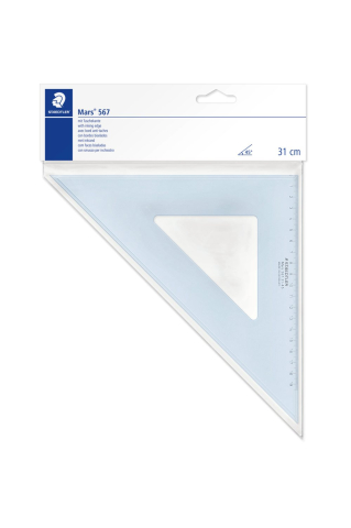 Echere & Raportoare - Echer din plastic Staedtler - unghi 45/45, lungime 31 cm