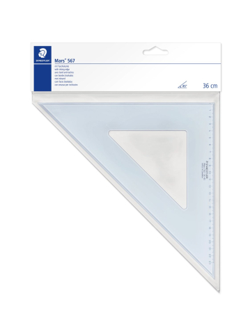 Echere & Raportoare - Echer din plastic Staedtler - unghi 45/45, lungime 36 cm