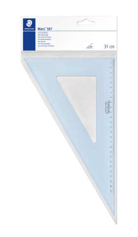 Echere & Raportoare - Echer din plastic Staedtler - unghi 60/30, lungime 31 cm