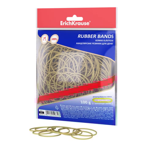 Elastice si sfoara - Elastice 100% cauciuc natural, 60 mm, 100g - ErichKrause