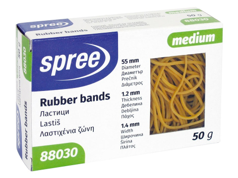 Elastice si sfoara - Elastice din Cauciuc Natural, diametru 55mm, cutie 50g - Spree
