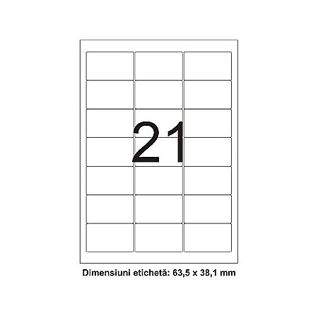 Etichete adezive - Etichete autoadezive albe 21/A4 - 63,5 x 38,1 mm