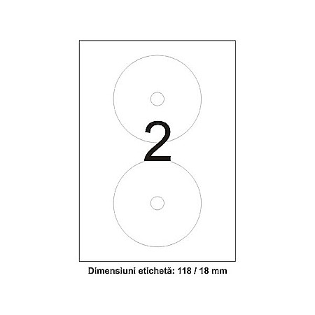 Etichete adezive - Etichete autoadezive albe CD/DVD 2/A4