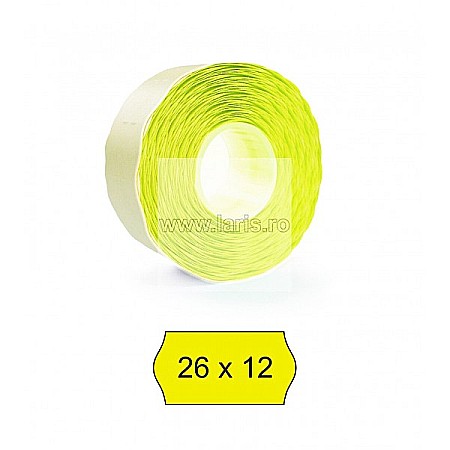 Etichete pret - Etichete pret 26 x 12 mm galbene, 1500/rola