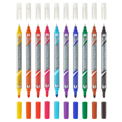Carioci - Set 10 Carioci 2 în 1 Herlitz My.pen – Carioca si Fineliner