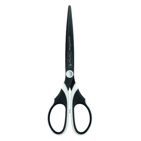 Foarfeci si cuttere - FOARFECA MY.PEN VARF ASCUTIT 18CM STANGACI ALB/NEGRU BLISTER